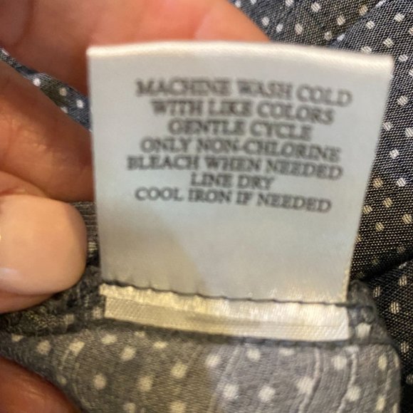 Como Blu Womens Blue and White Polka Dot Sheer V-Neck Tunic Size 1X Coastal - Picture 5 of 11